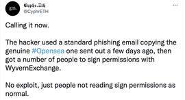 The Block新闻负责人:OpenSea未出现漏洞,黑客利用钓鱼邮件发起攻击