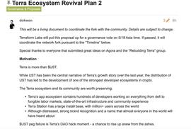 Do Kwon提出新的Terra复兴计划，提议将Terra链分叉成没有算稳的新链