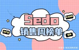 Sedo销售周榜单,Fundom.com以$15,000美元成交价领跑